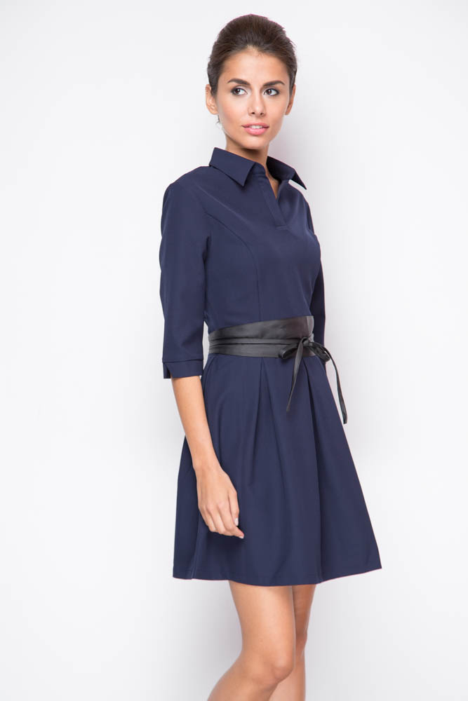 Фото товара 8399, строгое платье с поясом