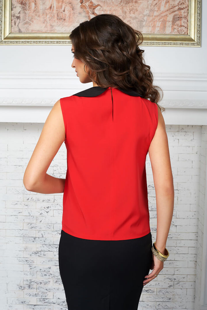 Фото товара 16145, красная блузка без рукавов